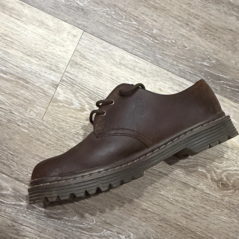 Skechers Oxford Brown leather Chunky 90's Style Y2K Shoes Size 9 vintage